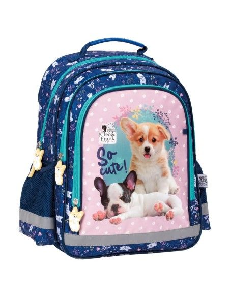 Ghiozdan ergonomic de fetite pentru scoala, Derform, 3 compartimente, model catei  PL15BCF34