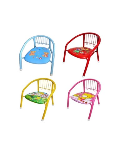 Scaunel pentru copii din metal , imprimeu desene pe sezut , inaltime 55 cm , Albastru , Ro| Calitate
