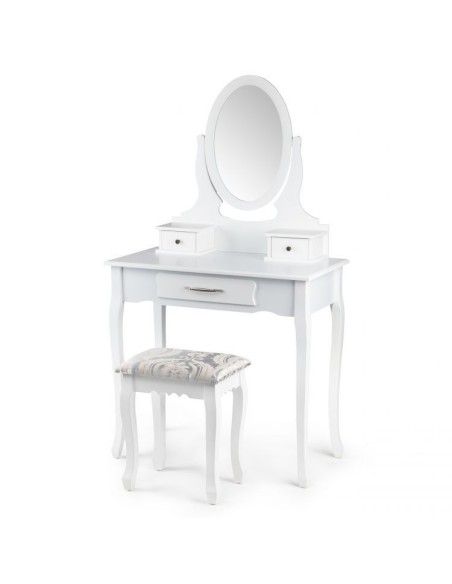 Masuta de machiaj alba, cu oglinda si scaunel, Modernhome,  FH-DT0690
