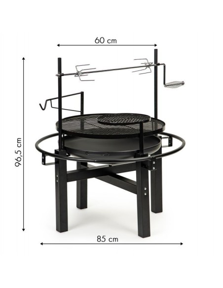 Gratar de gradina sau camping, 5 in 1 mare, pe carbune cu rotisor si accesorii pentru gratar, modernhome NB058