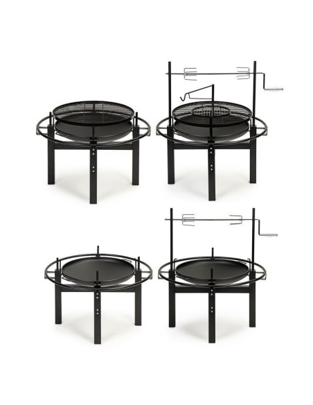 Gratar de gradina sau camping, 5 in 1 mare, pe carbune cu rotisor si accesorii pentru gratar, modernhome NB058