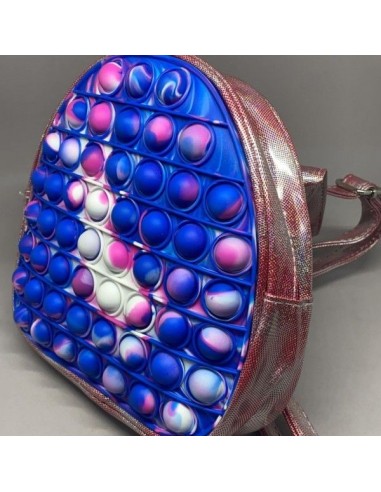 Jucarie senzoriala antistres, ghiozdan de scoala pentru copii, Pop It Now and Flip It, 20 cm, multicolor