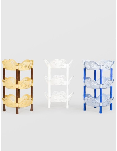 ETAJERA PLASTIC STERK 3 NIVELE FLOARE, 40X40X63, DIVERSE| Ieftin