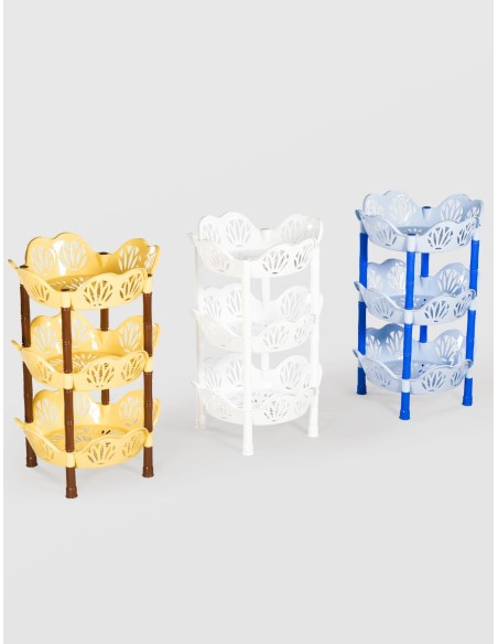 ETAJERA PLASTIC STERK 3 NIVELE FLOARE, 40X40X63, DIVERSE| Ieftin