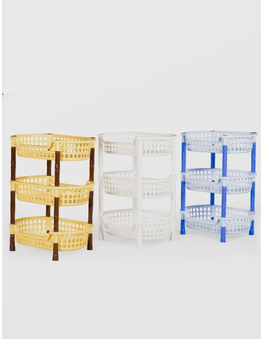 ETAJERA PLASTIC STERK 3 NIVELE OVALA, 45X32X63, DIVERSE| Pret avantajos
