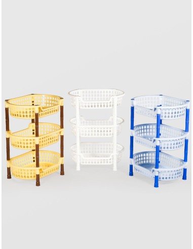 ETAJERA PLASTIC STERK 3 NIVELE OVALA, 45X32X63, DIVERSE| Pret avantajos