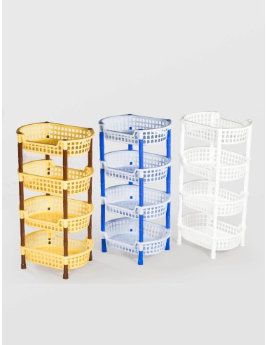ETAJERA PLASTIC STERK 4 NIVELE OVALA, 45X32X81, DIVERSE| Calitate