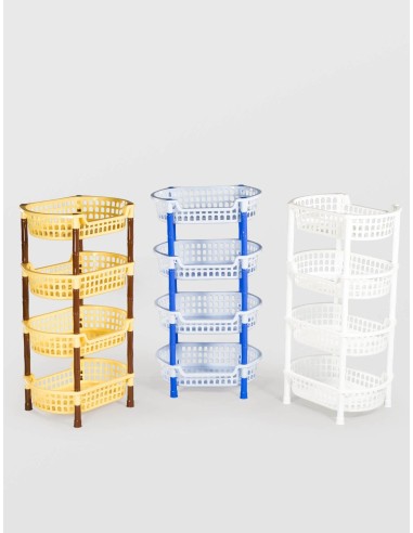 ETAJERA PLASTIC STERK 4 NIVELE OVALA, 45X32X81, DIVERSE| Calitate