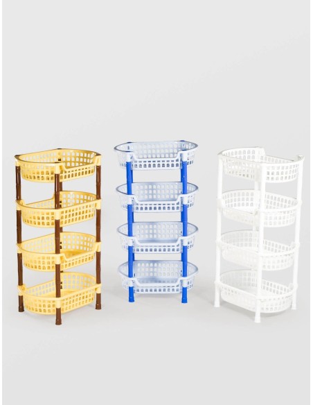 ETAJERA PLASTIC STERK 4 NIVELE OVALA, 45X32X81, DIVERSE| Calitate