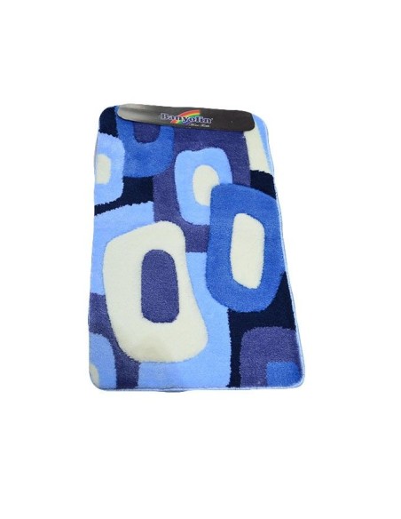 Set 2 covorase de baie mari, albastru, pentru WC, 100x60 cm | Covoare