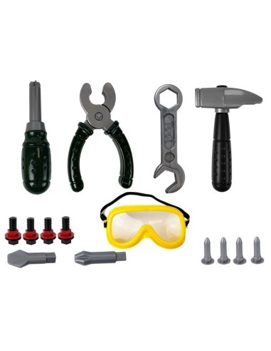 Set cadou scule joaca copii, bormasina burghiu, casca, LeanToys, 7569