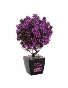 Bonsai decorativ artificial mov, cu ghiveci frumos, 35 cm, GLN 427K