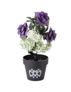 Planta mica decorativa artificiala multicolora, bonsai flori, GLN 262G