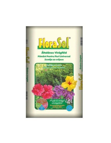 Pamant flori universal, Florasol, pentru plante in ghiveci, 40 L