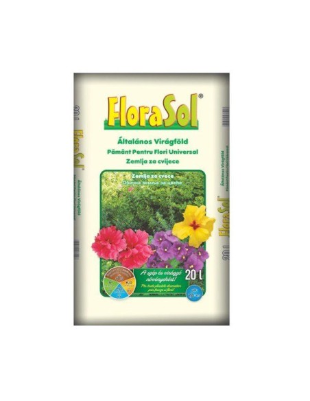 Pamant flori universal, Florasol, pentru plante in ghiveci, 20 L