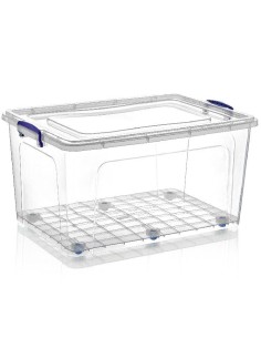 CUTIE DEPOZITARE 80L, CU CAPAC SI ROTI PLASTIC, TRANS| Calitate