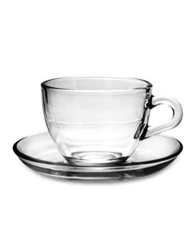 Set cafea, Pasabahce, 12 piese, 6 cesti si 6 farfurioare, sticla 90 ml