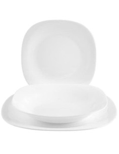 Set serviciu de masa alb, 6 persoane, Bormioli Parma, 18 farfurii