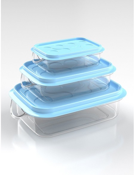 Set cutii alimente Sterk dreptunghiulare luna 3 piese | gimihome
