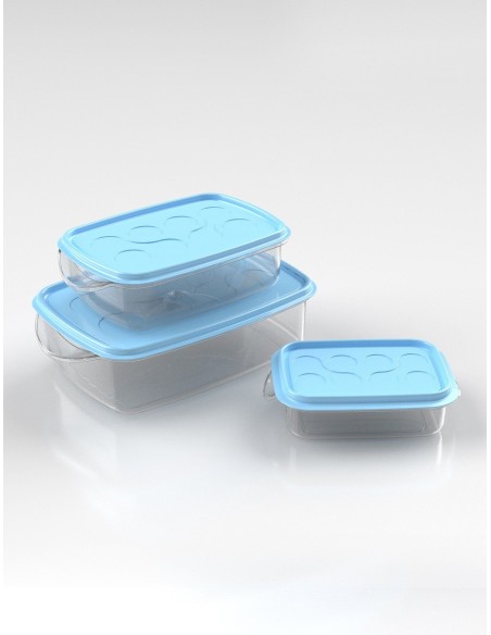 Set cutii alimente Sterk dreptunghiulare luna 3 piese | gimihome