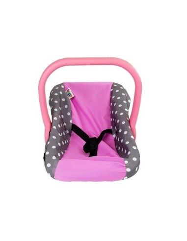 Scoica de jucarie pentru papusi, Alice, gri cu buline roz, LeanToys, 7698 produse de calitate pentru copii, baieti si fete LeanT