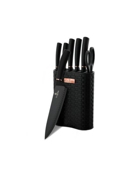 Set de cutite, 7 piese, invelis titan, Berlinger Haus, BH 2501, negru