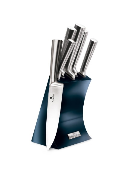 Set de cutite, 6 piese, 5 cutite cu suport inox, Aquamarine, BH/2452