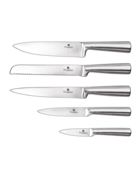 Set de cutite, 6 piese, 5 cutite cu suport inox, Aquamarine, BH/2452