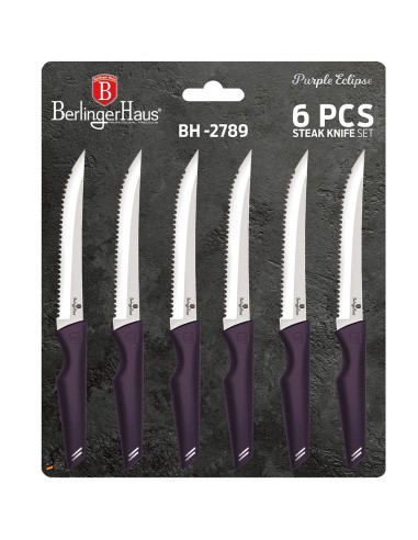 Set cutite pentru friptura, 6 piese, Purple Eclipse Collection, Berlinger Haus, BH 2789