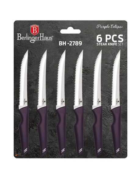 Set cutite pentru friptura, 6 piese, Purple Eclipse Collection, Berlinger Haus, BH 2789