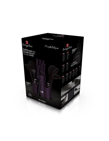 Set cutite si ustensile de bucatarie, 12 piese, Mov, Berlinger BH/6258