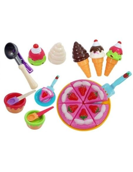 Set inghetata si prajitura de joaca, pentru copii, multicolor, LeanToys, 5038 produse de calitate pentru copii, baieti si fete L