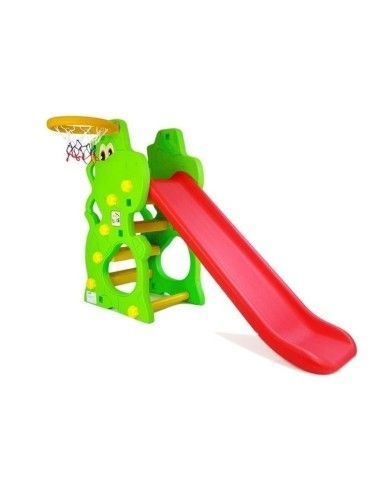 Tobogan mare multifunctional Dinozaur, cu cos de baschet pentru copii, LeanToys, 5508 produse de calitate pentru copii, baieti s