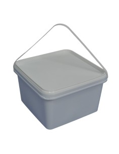 Galeata alimentara sigilabila patrata, cu capac, 3.3 litri, alb