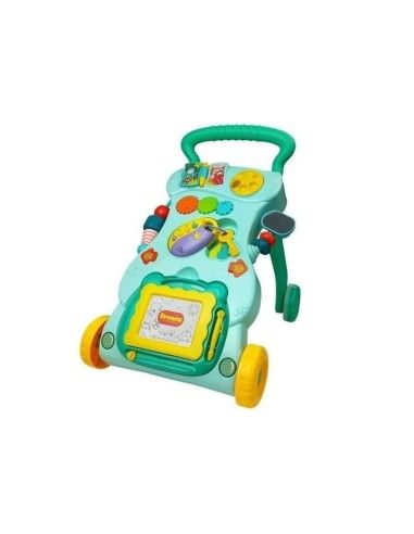 Antepremergator multifunctional pentru bebe, cu centru de activitati, turcoaz, LeanToys, 5996 produse de calitate pentru copii, 