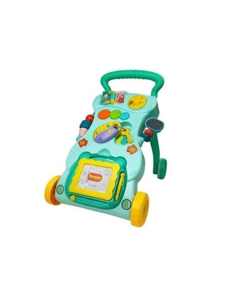 Antepremergator multifunctional pentru bebe, cu centru de activitati, turcoaz, LeanToys, 5996 produse de calitate pentru copii, 