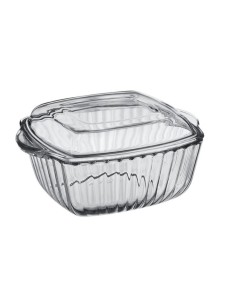 Vas termorezistent cu capac, patrat, 1870 ML, Borcam 59029