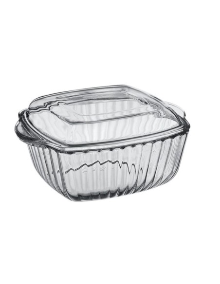 Vas termorezistent cu capac, patrat, 1870 ML, Borcam 59029