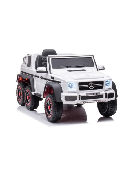 Masinuta electrica copii, Mercedes G63 alb, telecomanda, 6 motoare