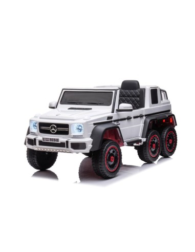Masinuta electrica copii, Mercedes G63 alb, telecomanda, 6 motoare