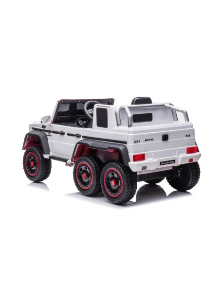 Masinuta electrica copii, Mercedes G63 alb, telecomanda, 6 motoare