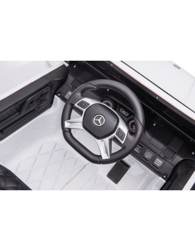 Masinuta electrica copii, Mercedes G63 alb, telecomanda, 6 motoare