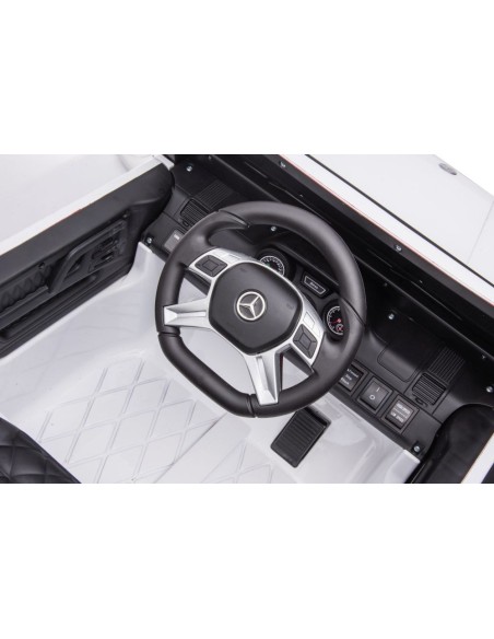Masinuta electrica copii, Mercedes G63 alb, telecomanda, 6 motoare