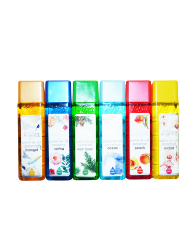 Set 6 parfumuri de rufe concentrat, Kifra, 200 ml, piersica, orhidee
