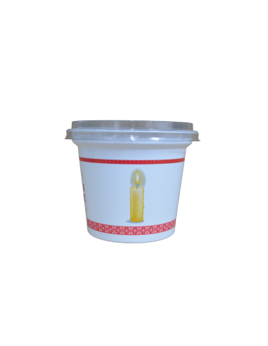 Set 100 buc Pahare de Pasti, Hristos a Inviat, plastic cu capac, 250ml