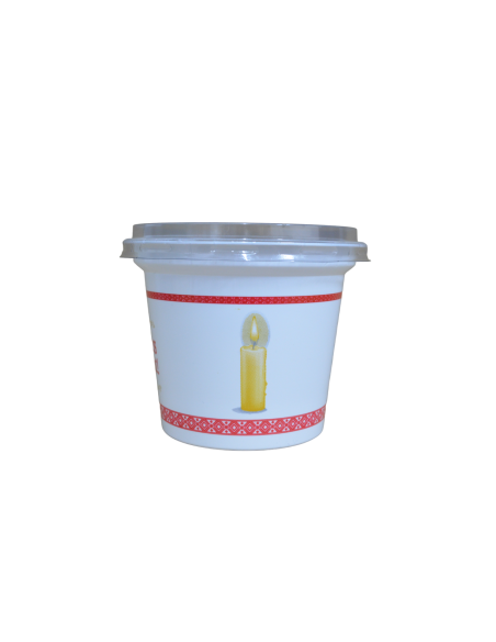 Set 100 buc Pahare de Pasti, Hristos a Inviat, plastic cu capac, 250ml