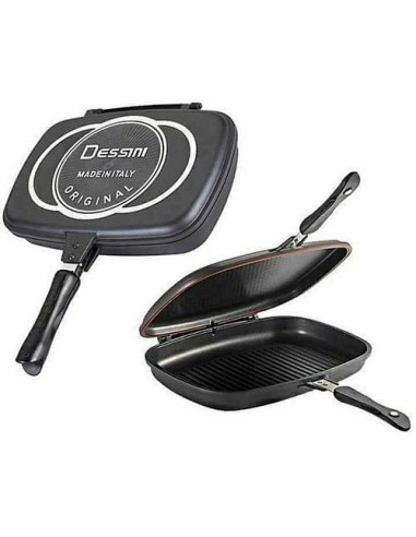 Tigaie grill dubla, 36 cm | Antiaderenta, maner magnetic | Granit Berlinger