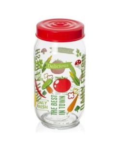 Borcan decorat din sticla cu capac , 1000 ml,171541-052