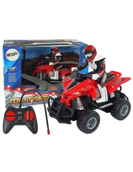 ATV rosu RC pentru copii , Quad cu telecomanda 27 Mhz, LeanToys, 9385 produse de calitate pentru copii, baieti si fete LeanToys 