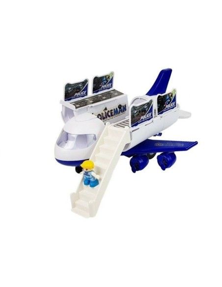 Avion de politie, transporter de masinute, jucarie pentru copii, LeanToys, 7203 produse de calitate pentru copii, baieti si fete